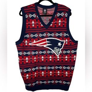 Patriots NFL Christmas Sweater Vest Size XL